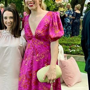 Pink Sachin + Babi pink floral silk gown. Worn twice.